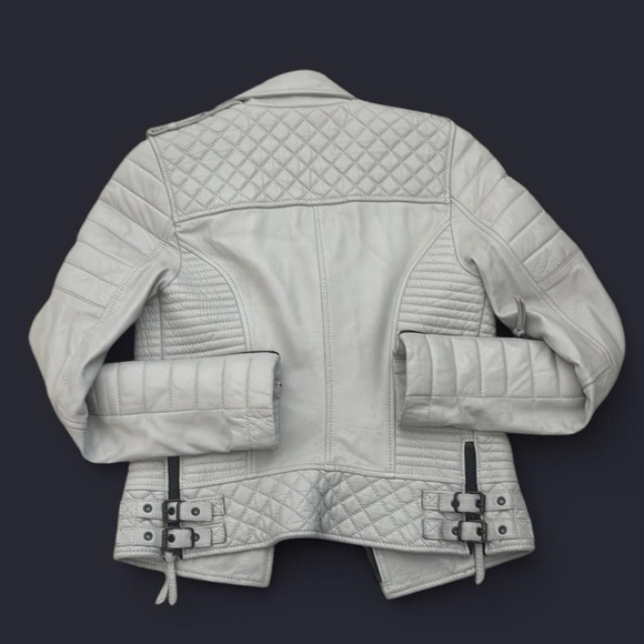 Limited Edition Boda Skins Gray Leather biker Jacket - Picture 2 of 10